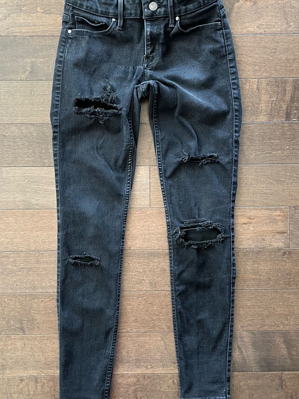 Guess Black Distressed Skinny Jeans